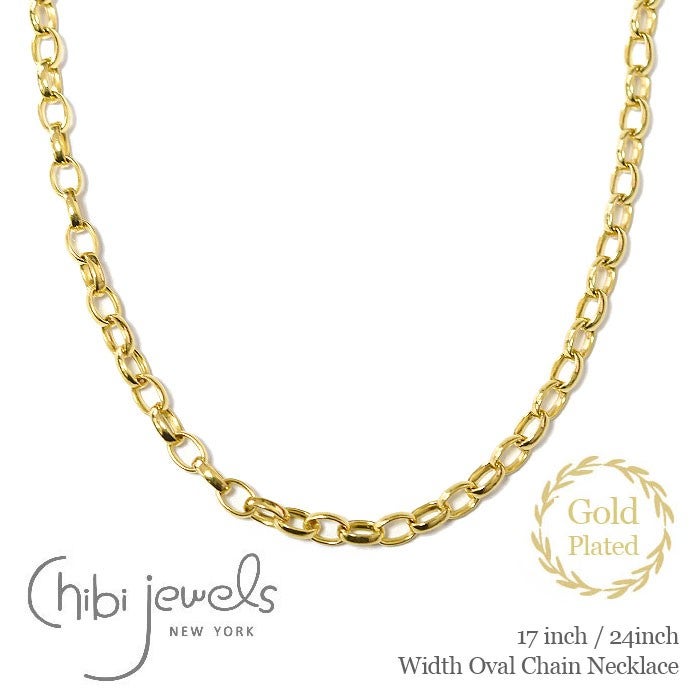 Y*I様 ゴールドカラー チェーンネックレス CCロゴ ≪chibi jewels≫ 選べる長さ 44cm 61cm オーバル 楕円 チェーン