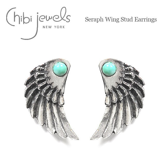【国内即発】≪chibi jewels≫ターコイズ カッティング ピアス ≪chibi jewels≫ セラフ フェザー ターコイズ シルバー