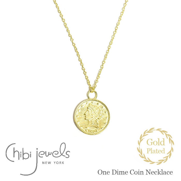 ≪chibi jewels≫ ワンダイム スモール コイン ゴールド ネックレス 14 