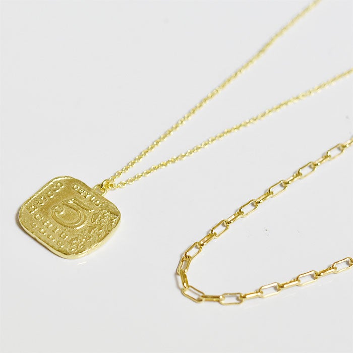 【国内即発】≪chibi jewels≫スクエア コイン ネックレス(Gold) Chibi Jewels/チビ・ジュエルズ】コインネックレス One Dime