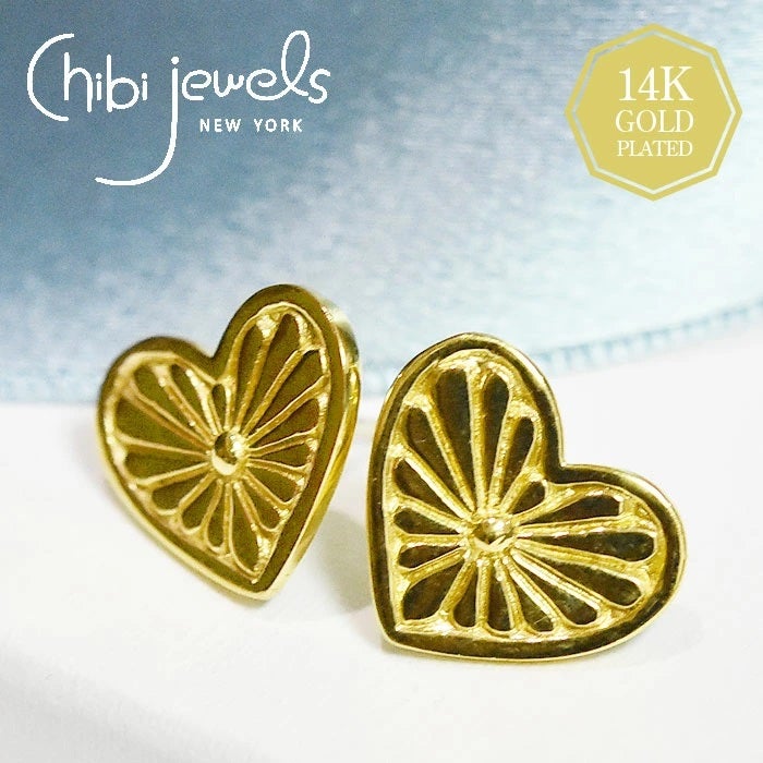 【国内即発】≪chibi jewels≫ハートコンチョ ゴールドピアス Chibi Jewels ピアス Jewels/Heart Concho Earrings レディース