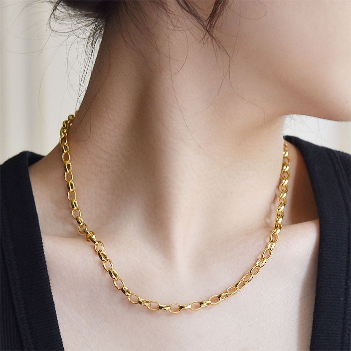 ≪chibi jewels≫ 選べる長さ 44cm 61cm オーバル 楕円 チェーン